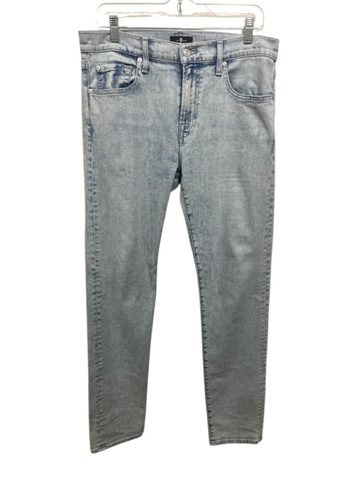7 For All Mankind Size 32 Acid Wash Cotton Blend Solid Slim Jean Men's Pants Acid Wash / 32