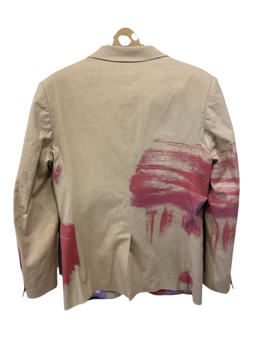 Kid Super Beige & Multi Color Cotton All Over Print 2 Button Men's Suit Beige & Multi Color / M