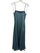 Theory Size 0 Blue Polyester hammered satin Square Neck swing Maxi Dress Blue / 0