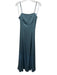 Theory Size 0 Blue Polyester hammered satin Square Neck swing Maxi Dress Blue / 0
