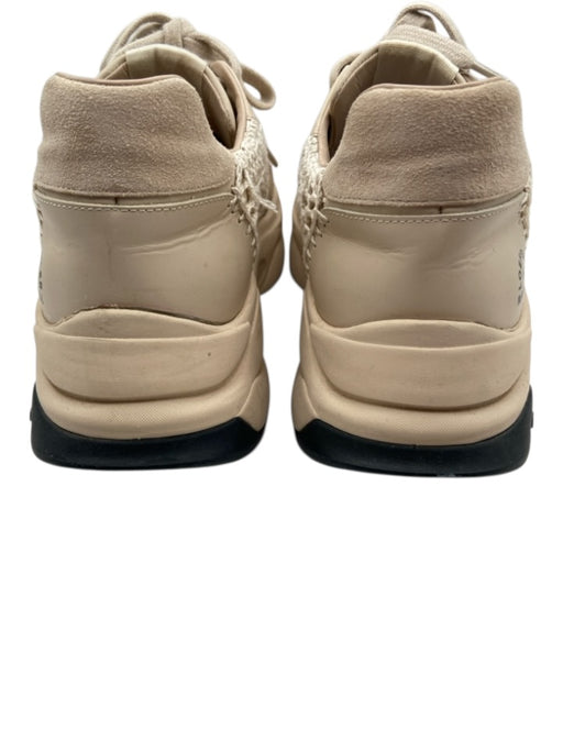 Loeffler Randall Shoe Size 40 Beige Leather Upper Crochet Detail Chunky Sneakers Beige / 40