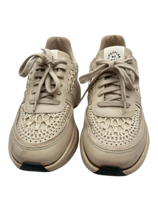 Loeffler Randall Shoe Size 40 Beige Leather Upper Crochet Detail Chunky Sneakers Beige / 40