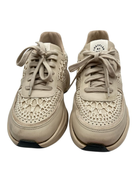Loeffler Randall Shoe Size 40 Beige Leather Upper Crochet Detail Chunky Sneakers Beige / 40