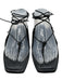 St. Agni Shoe Size 39 Black Leather Thong Strap Ankle Tie Flat Sandals Black / 39
