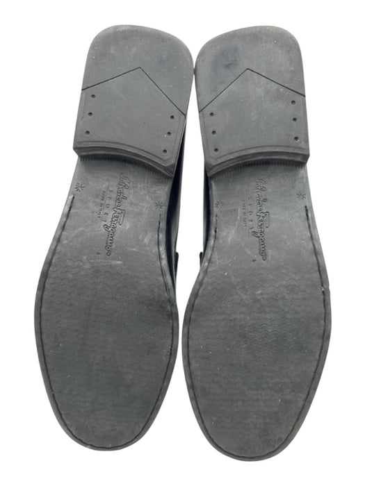 Salvatore Ferragamo Shoe Size 8.5 Black Leather Silver Hardware Penny Loafers Black / 8.5