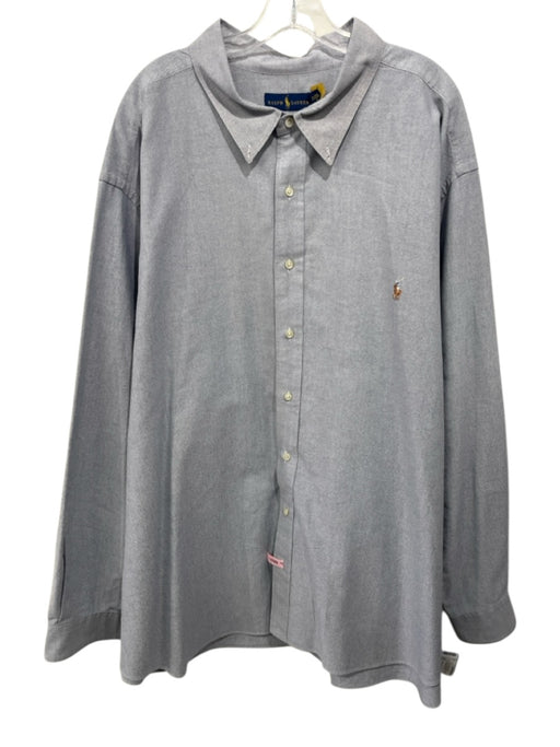 Ralph Lauren Size 4XB Blue Cotton Solid Oxford Button up Men's Long Sleeve Shirt Blue / 4XB