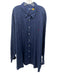 Polo Size 4XB Blue Linen Solid Button Up Men's Long Sleeve Shirt Blue / 4XB