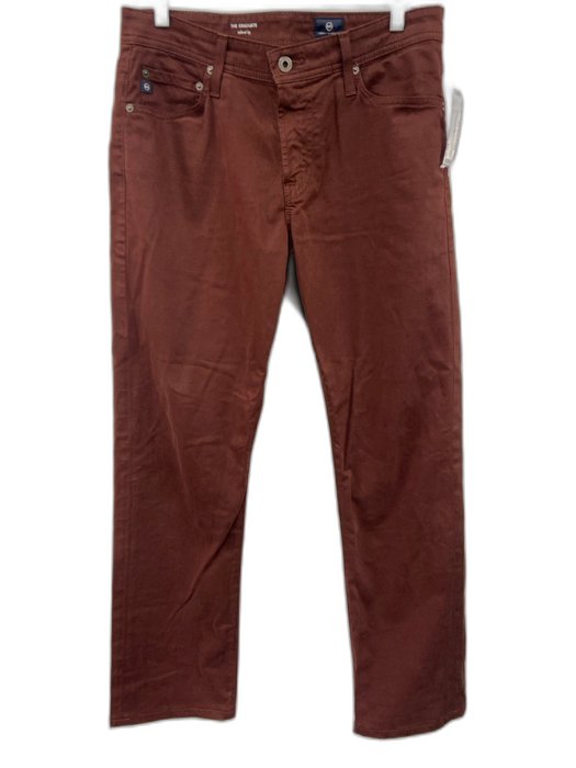 AG Size 30 Dark Red Cotton Blend Solid Khaki Slim Men's Pants Dark Red / 30