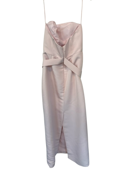 Amsale Size 12 Blush Pink Polyester Strapless Bow Detail Belt Gown Blush Pink / 12