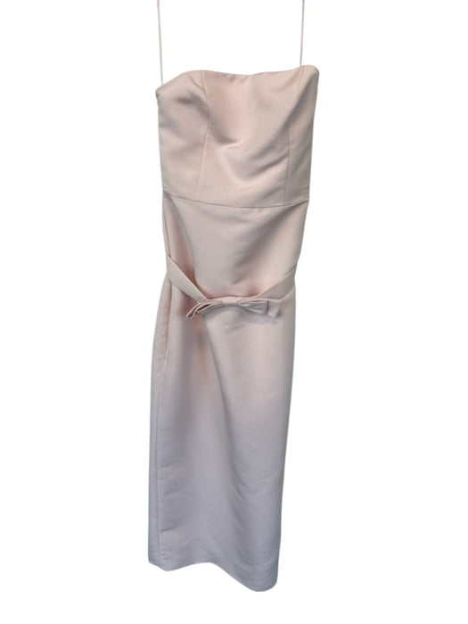 Amsale Size 12 Blush Pink Polyester Strapless Bow Detail Belt Gown Blush Pink / 12