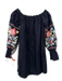 Free People Size XS Black & Multi Cotton Long Sleeve Floral Embroidery Dress Black & Multi / XS