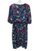 Draper James Size XL navy blue & multi Polyester Blend Metallic Thread Dress navy blue & multi / XL