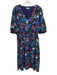 Draper James Size XL navy blue & multi Polyester Blend Metallic Thread Dress navy blue & multi / XL
