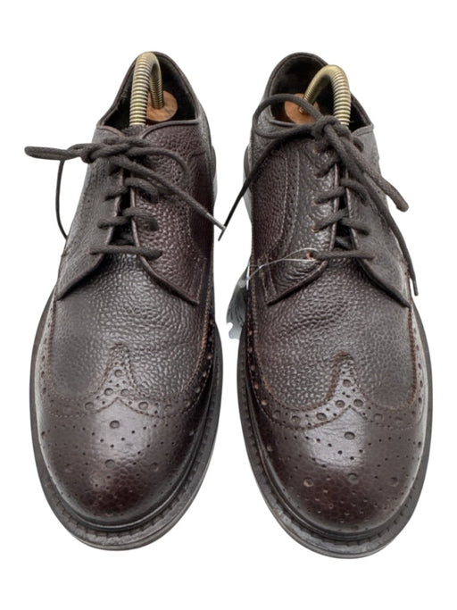 Suitsupply Shoe Size 42 Dark Brown Leather Solid Broguing Men's Shoes Dark Brown / 42