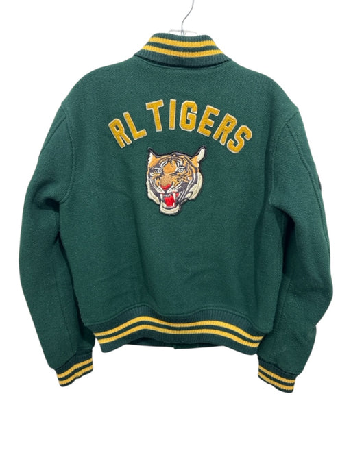 Polo Size S Green & Yellow Wool Blend Varsity Bomber Men's Jacket Green & Yellow / S