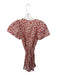 Madewell Size XS Burnt Orange & White Pattern Cotton Short Balloon Sleeve Dress Burnt Orange & White Pattern / XS