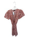 Madewell Size XS Burnt Orange & White Pattern Cotton Short Balloon Sleeve Dress Burnt Orange & White Pattern / XS