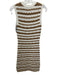 Veronica Beard Size XS Tan & cream Cotton & Nylon Striped Crochet Knit Dress Tan & cream / XS