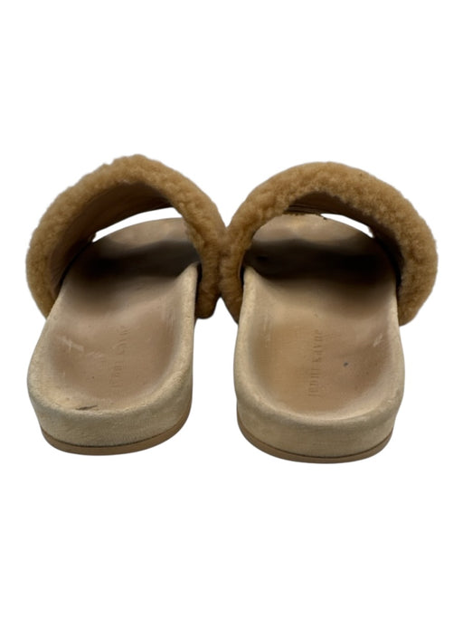 Jenni Kayne Shoe Size 38 Tan Leather & Fur Shearling Slides Sandals Tan / 38