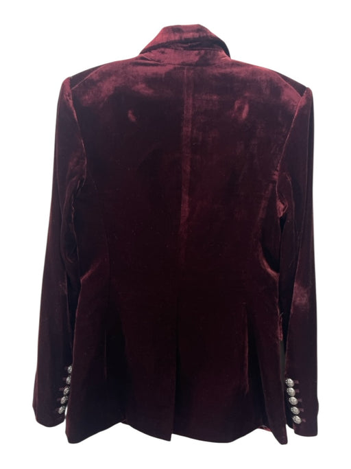 Veronica Beard Size 2 Merlot Red Rayon & Nylon Velvet Silvertone hardware Jacket Merlot Red / 2