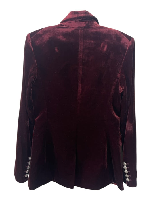 Veronica Beard Size 2 Merlot Red Rayon & Nylon Velvet Silvertone hardware Jacket Merlot Red / 2