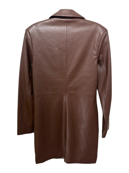 Abercrombie & Fitch Size XS Brown Vegan Leather Welt Pockets Button Front Jacket Brown / XS