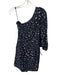 IRO Size 36 Black & White Rayon One Shoulder All Over Print Gathered Mini Dress Black & White / 36