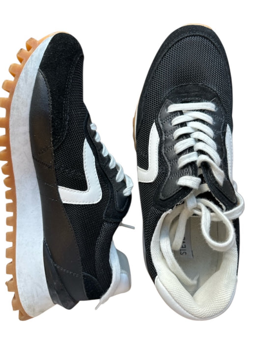 Steve Madden Shoe Size 7 Black Mesh Rubber Sole Lace Up Athletic Sneakers Black / 7