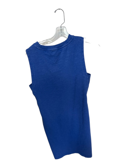 Evereve Size S Cornflower Blue Cotton Sleeveless Midi High Neck Dress Cornflower Blue / S