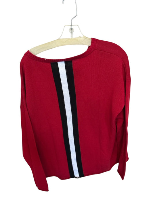 Pink Pineapple Size L Red & Black Cotton Knit UGA Roll Hem Long Sleeve Sweater Red & Black / L