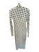 AFRM Size S Green & White Polyester Blend Polka Dots Turtle Neck Slip Dress Green & White / S