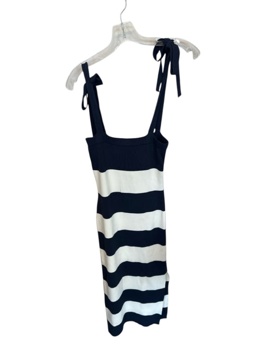 Mable Size S Navy & white Polyester Blend Stripe Ties in Front Sleeveless Dress Navy & white / S