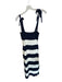 Mable Size S Navy & white Polyester Blend Stripe Ties in Front Sleeveless Dress Navy & white / S