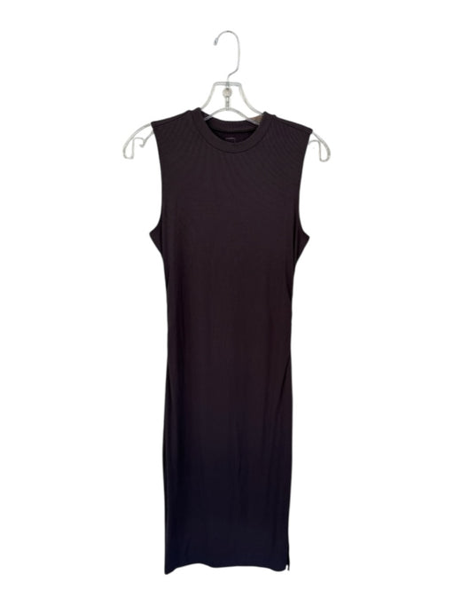 Vuori Size M Brown Viscose Blend Sleeveless Ribbed Gathered Sides Maxi Dress Brown / M