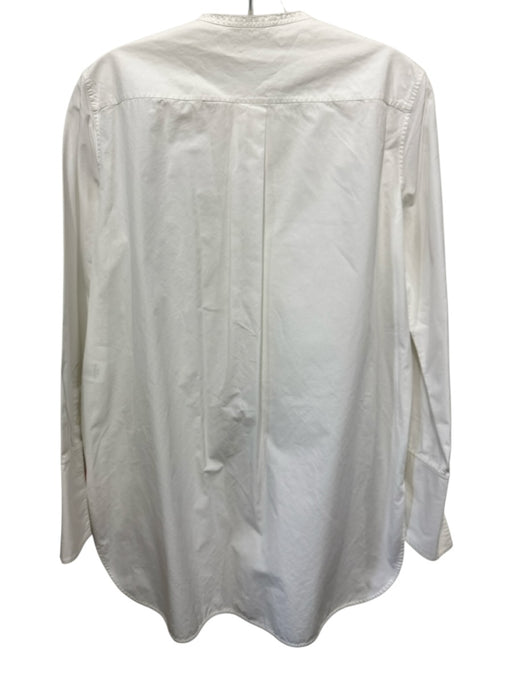 Celine Size 42 White Cotton Long Sleeve Tuxedo Tunic Button up Top White / 42