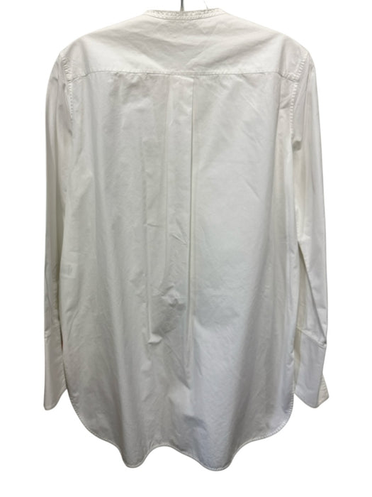 Celine Size 42 White Cotton Long Sleeve Tuxedo Tunic Button up Top White / 42