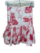 Farm Rio Size M Red & White Cotton Side Zip birds & trees Side Tie Skirt Red & White / M