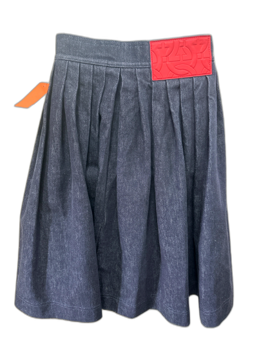 Salvatore Ferragamo Size 38 Dark Wash Cotton Denim Snap Closure Wrap Skirt Dark Wash / 38