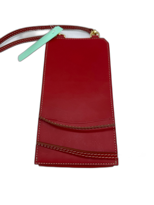 Ann Mashburn Red Leather Crossbody Phone Carrier Bag Red / XS