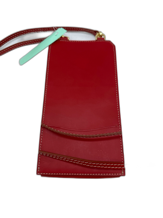 Ann Mashburn Red Leather Crossbody Phone Carrier Bag Red / XS
