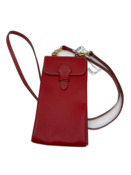 Ann Mashburn Red Leather Crossbody Phone Carrier Bag Red / XS