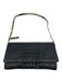 Bottega Veneta Black Leather Alligator Silver Hardware Flap Evening Bag Bag Black / XS