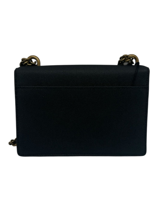 Kurt Geiger Black Leather Brass Hardware Chain Bag Black / XS