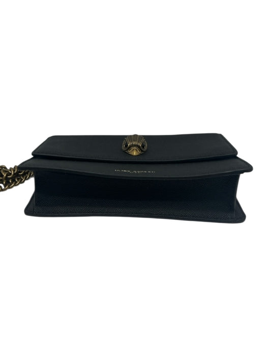 Kurt Geiger Black Leather Brass Hardware Chain Bag Black / XS