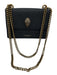 Kurt Geiger Black Leather Brass Hardware Chain Bag Black / XS