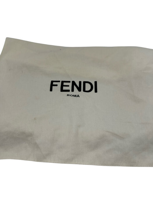 Fendi Brown Print Coated Canvas Monogram Zipper Pouch Clutch Brown Print