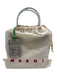 Marni Blue, Yellow, White Plastic Woven Top Handle Tote Bag Blue, Yellow, White / Small