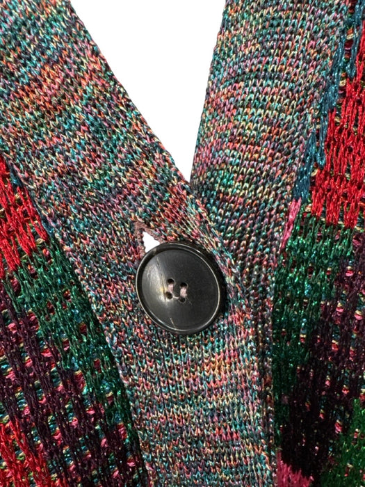 Valentino Size XS Red, Pink & Multi Viscose Blend Metallic Thread Knit Cardigan Red, Pink & Multi / XS