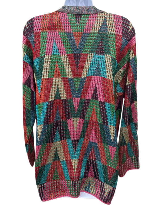 Valentino Size XS Red, Pink & Multi Viscose Blend Metallic Thread Knit Cardigan Red, Pink & Multi / XS