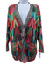Valentino Size XS Red, Pink & Multi Viscose Blend Metallic Thread Knit Cardigan Red, Pink & Multi / XS